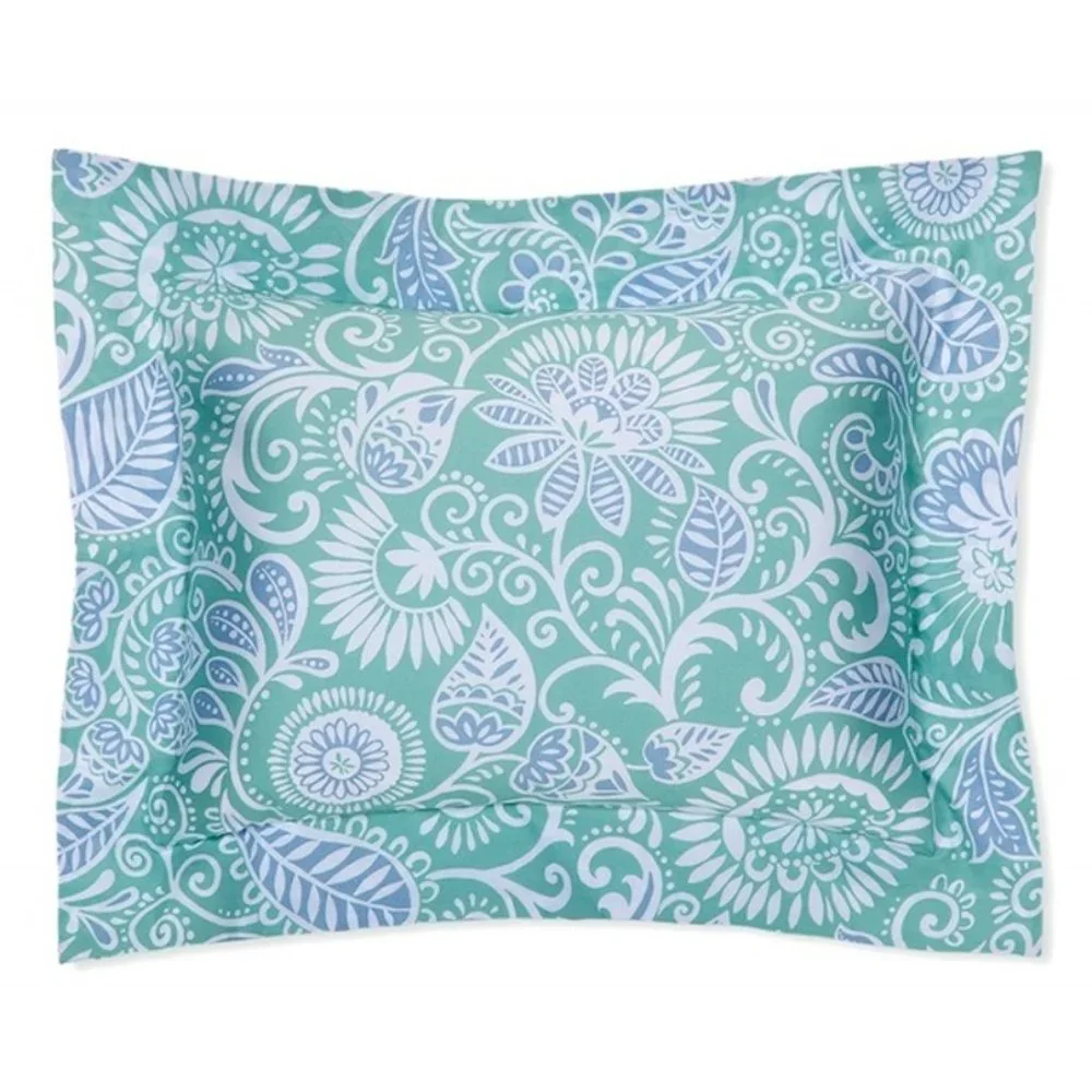 Sferra 2180 Ressa King Duvet Comforter Cover Aqua Cornflower Sham Set